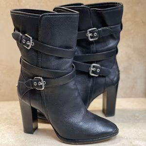 COACH Alexandra PEB GN LTH/CLF Q6543 A8779 BLACK BOOTS